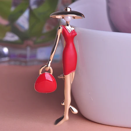 Brand New Modern Red Dress Accessories Figure Women Brooches Enamel Gold-color Broach Corsage Hijab Pins broche Mujer Jewelry
Brand New Modern Red Dress Accessories Figure Women Brooches Enamel Gold-color Broach Corsage Hijab Pins broche Mujer Jewelry