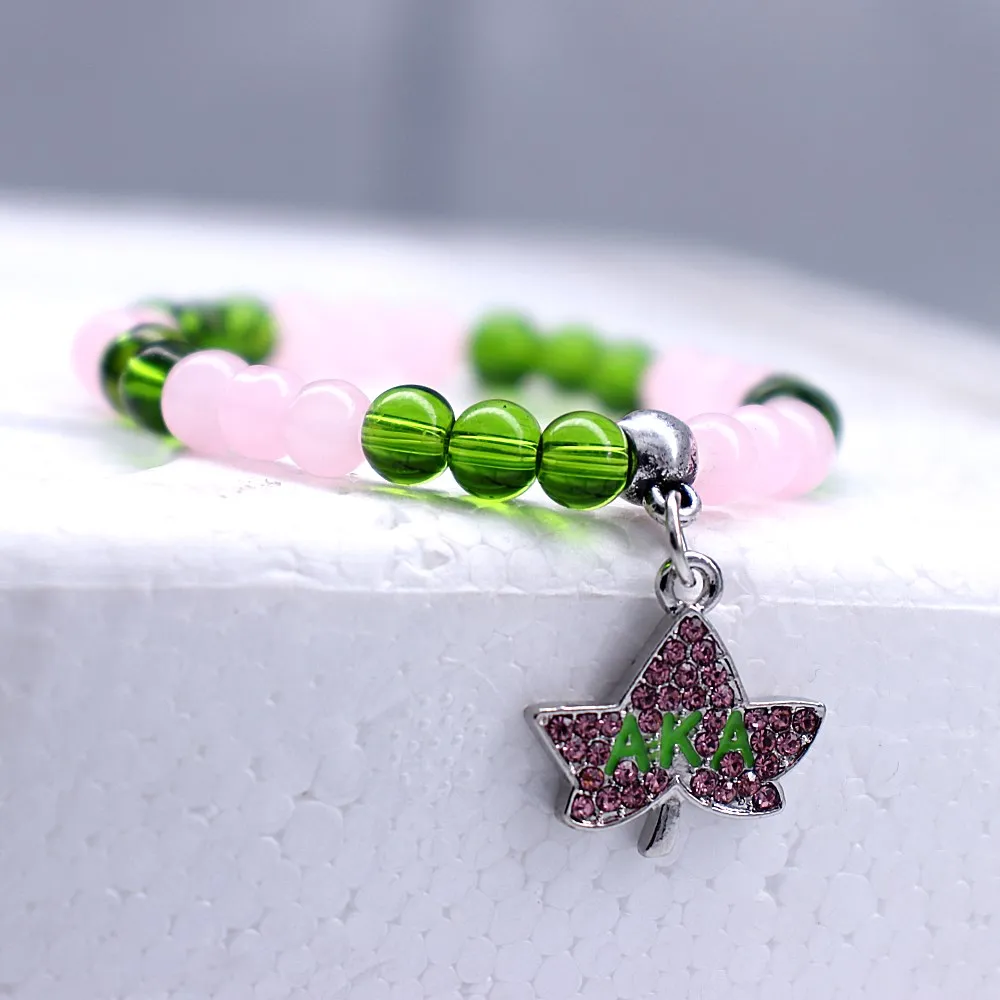 Drop Shipping Green Pink Crystal Beads Greek Letters Alpha Ka Alpha Aka Sorority Bracelets Bangles For Girl Women
Drop Shipping Green Pink Crystal Beads Greek Letters Alpha Ka Alpha Aka Sorority Bracelets Bangles For Girl Women