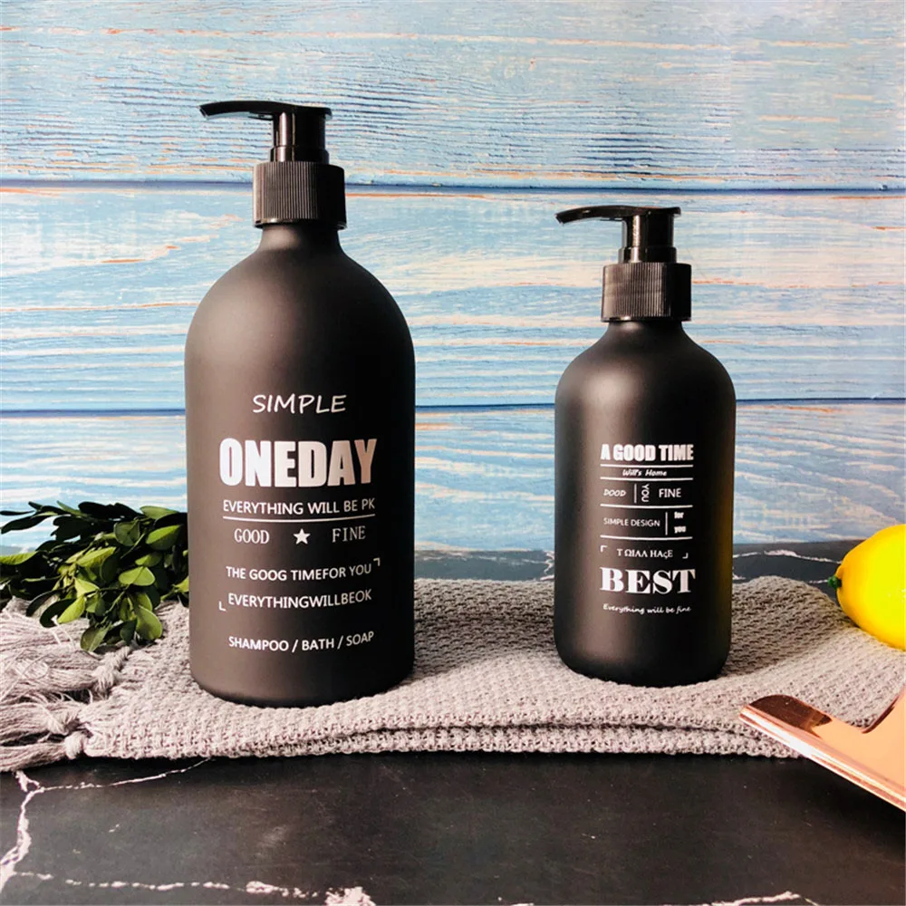 250ml 500ml Black Glass Bath Shampoo Storage Bottle Chic Printing Letter Liquid Lotion Press Bottle Portable Organizer Bottles
250ml 500ml Black Glass Bath Shampoo Storage Bottle Chic Printing Letter Liquid Lotion Press Bottle Portable Organizer Bottles