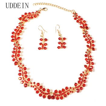 UDDEIN Red Crystal Necklace Earrings Sets Bridal Wedding Necklace Vintage Statement Chokers Nigerian Wedding Indian Jewelry Sets
UDDEIN Red Crystal Necklace Earrings Sets Bridal Wedding Necklace Vintage Statement Chokers Nigerian Wedding Indian Jewelry Sets