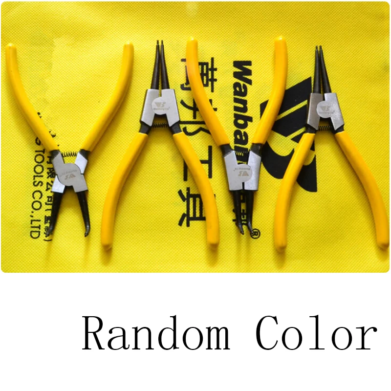 4Pcs/set Circlip Plier Set Internal External Straight Curved Snap Ring Pliers 6'' Hand tools