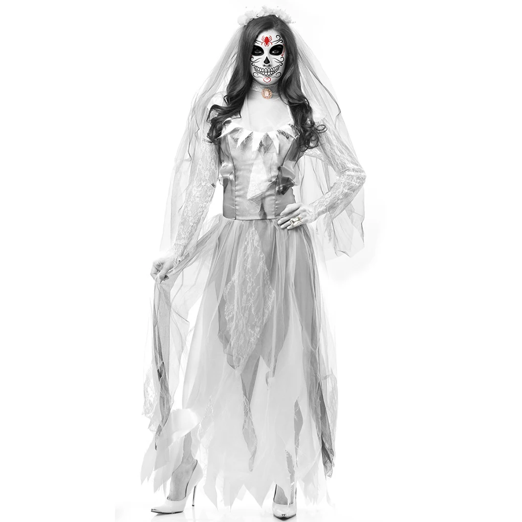 Halloween Dead Corpse Bride Costume Women Long Dress Scary Zombie Ghost Bridal Cosplay
Halloween Dead Corpse Bride Costume Women Long Dress Scary Zombie Ghost Bridal Cosplay