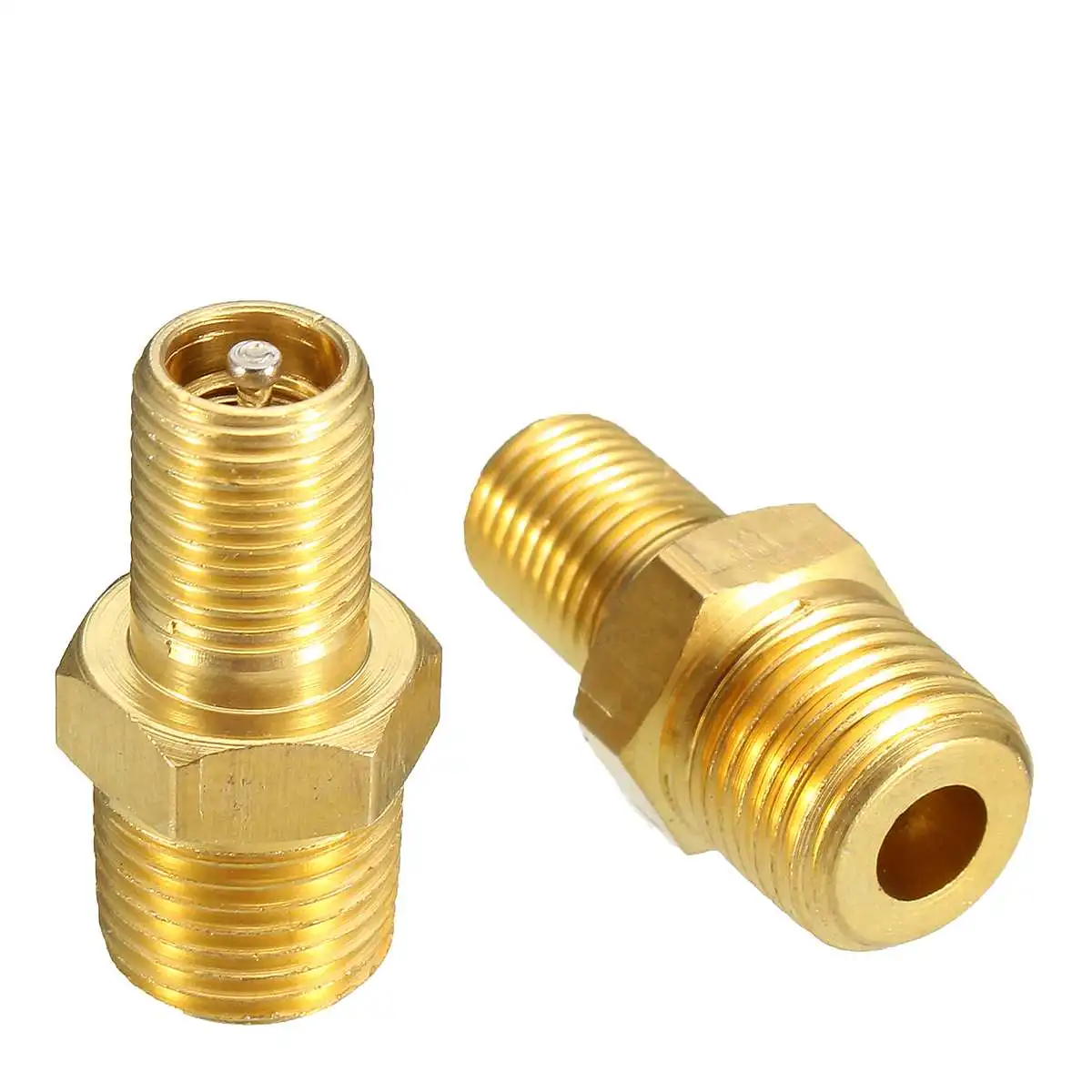 4x 1/4 Male MPT Solid Brass Air Compressor Tank Fill Valve Schrader-Fittings