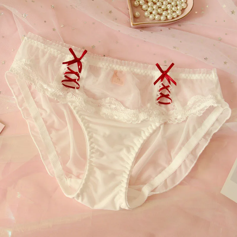 Red Ribbon Tie Sexy Cute Women's Panties Girls Lolita Japan See-through Briefs Women's Underwear Daily White
Red Ribbon Tie Sexy Cute Women's Panties Girls Lolita Japan See-through Briefs Women's Underwear Daily White