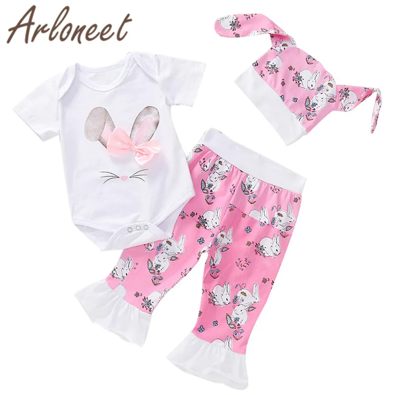 ARLONEET Clothes baby girls bodysuit Jumpsuits short sleeve bunny cartoon print pants hats 3pcs 2019 Toddle girls summer outfits
ARLONEET Clothes baby girls bodysuit Jumpsuits short sleeve bunny cartoon print pants hats 3pcs 2019 Toddle girls summer outfits