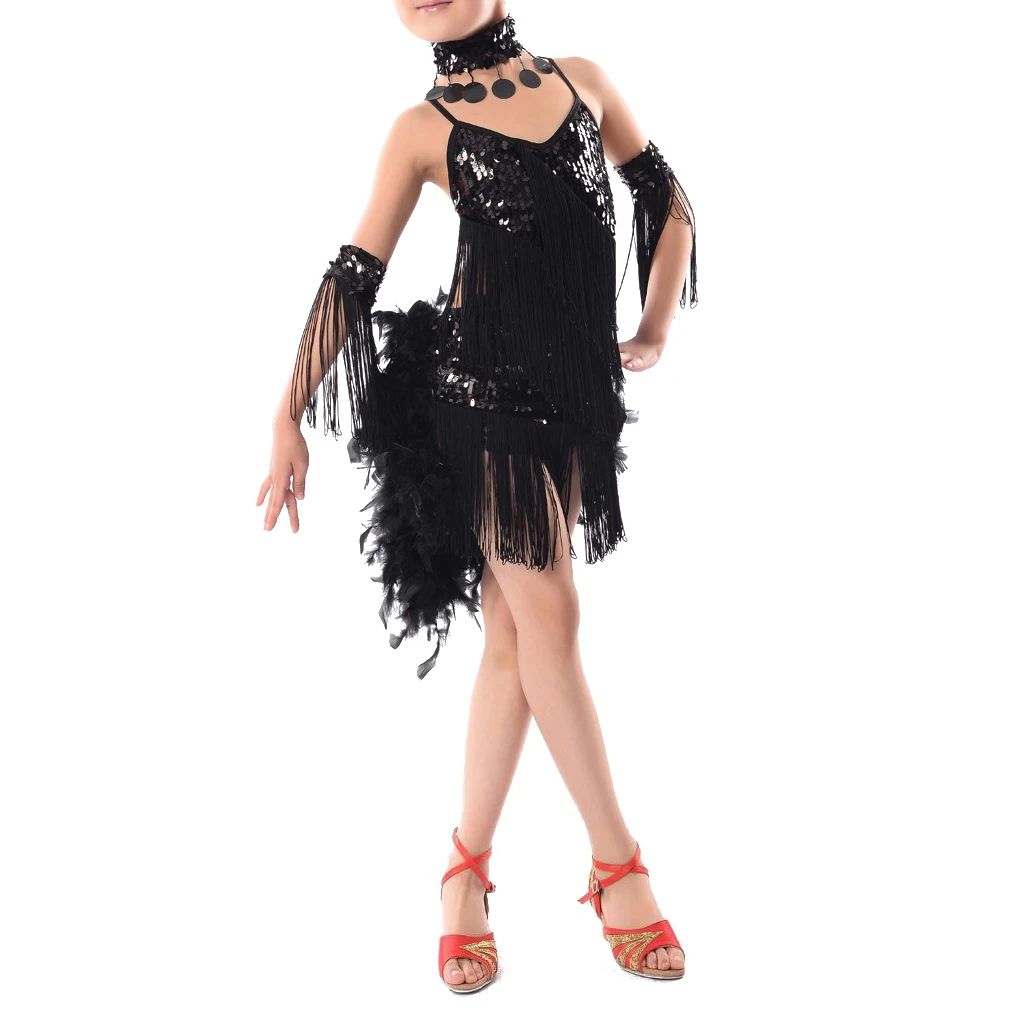 New Children Kids Sequin Feather Fringe Stage Performance Ballroom Dance Costume Latin Dancing Dresses For Girls
New Children Kids Sequin Feather Fringe Stage Performance Ballroom Dance Costume Latin Dancing Dresses For Girls