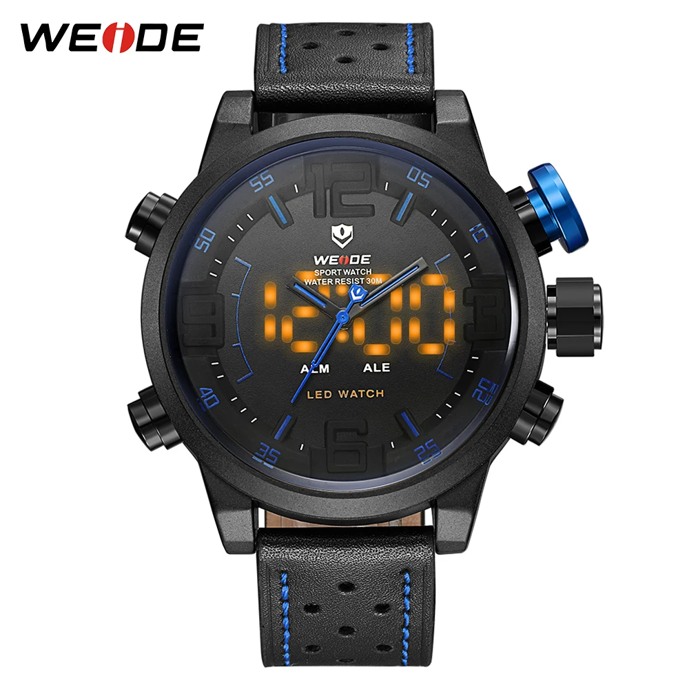 WEIDE Sports Luxury Watch Business Analog LED Digital Water Resistant Black Leather Strap Men's Quartz Wristwatches Drop Ship
WEIDE Sports Luxury Watch Business Analog LED Digital Water Resistant Black Leather Strap Men's Quartz Wristwatches Drop Ship