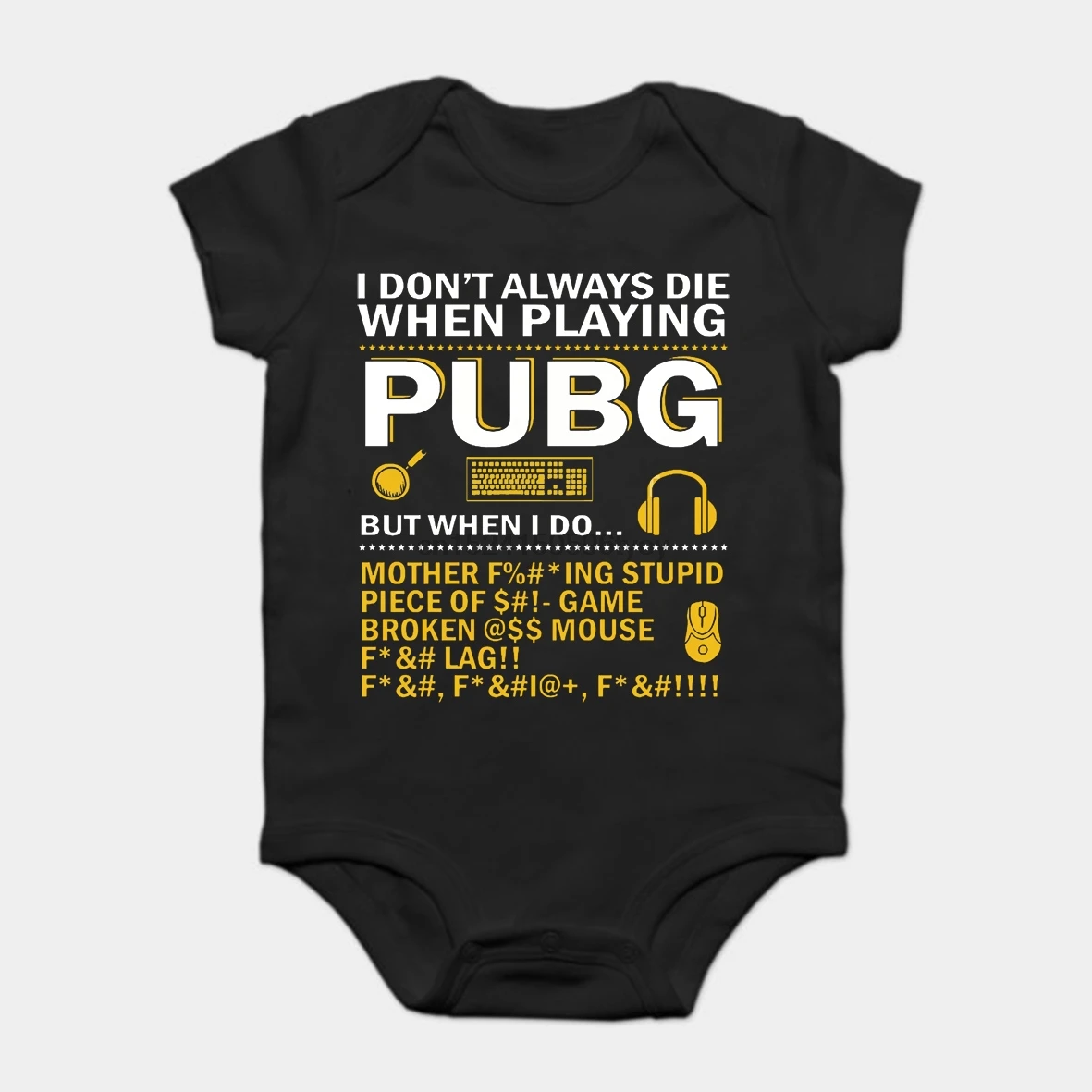 Baby Onesie Baby Bodysuits kid t shirt 100% Cotton Custom Printed Pubg funny quote
Baby Onesie Baby Bodysuits kid t shirt 100% Cotton Custom Printed Pubg funny quote
