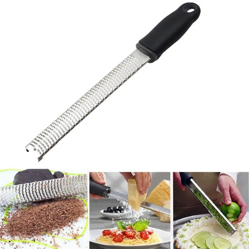 Cheese Grater Lemon Zester for Parmesan Ginger Nutmeg Chocolate Garlic with Razor Sharp Stainless Steel Blade Protective Cover
Cheese Grater Lemon Zester for Parmesan Ginger Nutmeg Chocolate Garlic with Razor Sharp Stainless Steel Blade Protective Cover