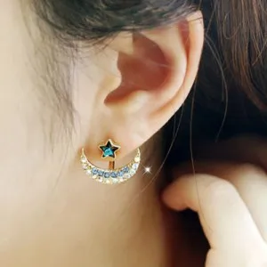 Pentagram Earrings Exaggerated Personality Rhinestone Moon Korean Fashion Jewelry Beautiful Earrings For Women Oorbellen 
Pentagram Earrings Exaggerated Personality Rhinestone Moon Korean Fashion Jewelry Beautiful Earrings For Women Oorbellen