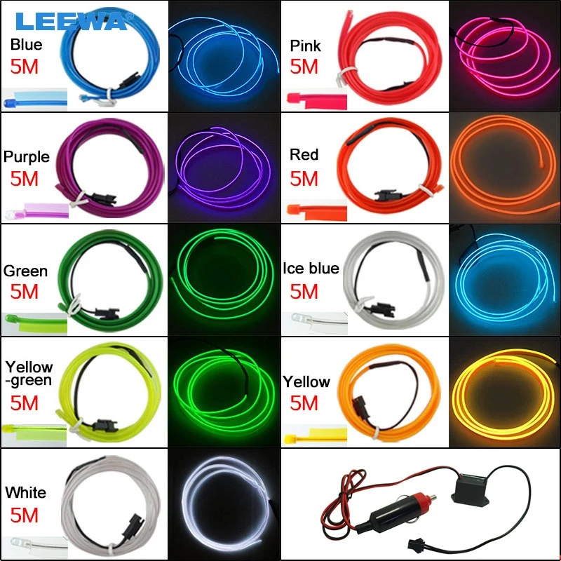 FEELDO 5set 5M Car Decoration Flexible Moulding EL Neon Glow Lighting Rope Strip With Fin And Cigar Lighter 9-color #CA3596
FEELDO 5set 5M Car Decoration Flexible Moulding EL Neon Glow Lighting Rope Strip With Fin And Cigar Lighter 9-color #CA3596