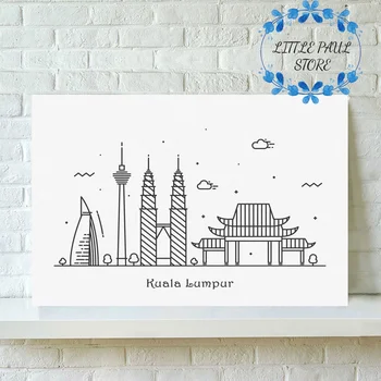 Kuala Lumpur Malaysia Minimalist Style Skyline Drawing Canvas Art Print Wall Pictures for Living Room No Frame
Kuala Lumpur Malaysia Minimalist Style Skyline Drawing Canvas Art Print Wall Pictures for Living Room No Frame