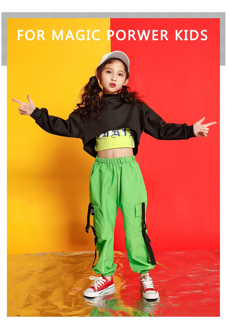 Girls boutique outfits cotton 4 6 8 10 12 14 16 Years hip hop hoodie dance costumes kids Jazz summer baby girls clothing set (2)