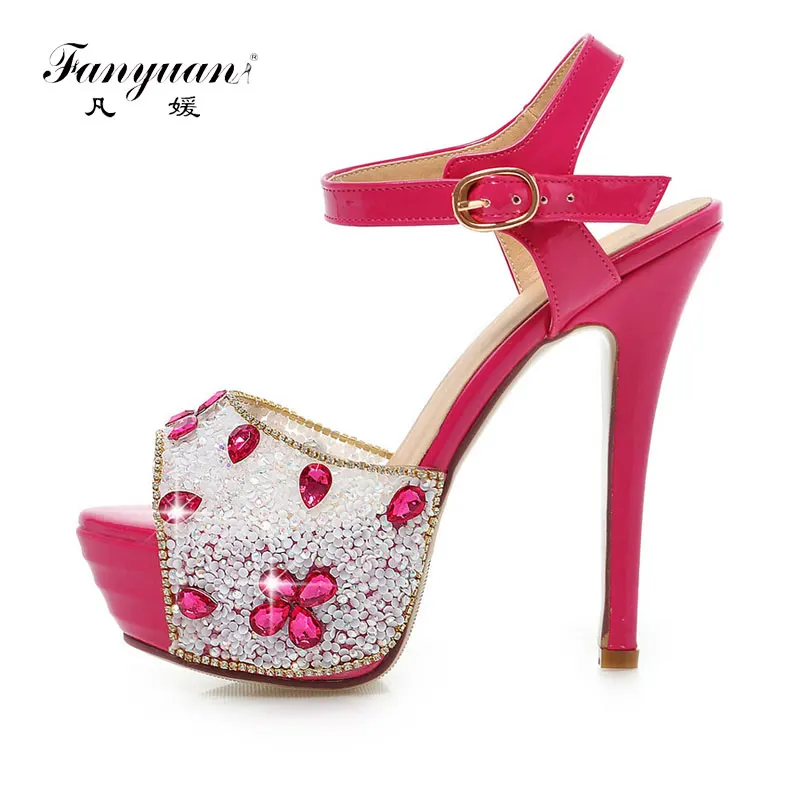 Fanyuan Wedding Shoes Summer Sandals Women Thick Platform Thin High Heels Party Sandals 2017 Summer Hot Bridal Crystal Shoes
Fanyuan Wedding Shoes Summer Sandals Women Thick Platform Thin High Heels Party Sandals 2017 Summer Hot Bridal Crystal Shoes