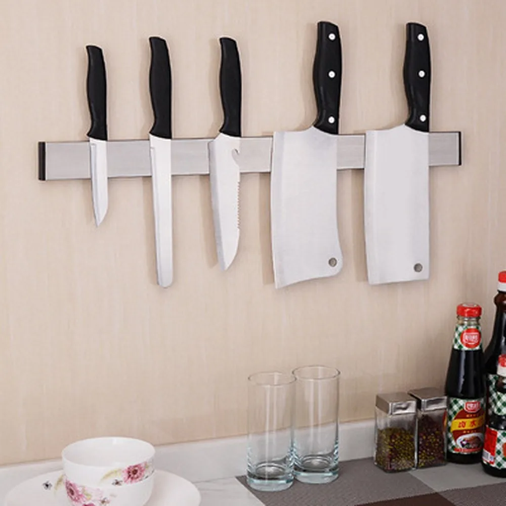 2 Installation Methods Stainless Steel Kitchen Magnetic Wall Knife Holder Rest Stand for Knives Bar Storage Block Knife Holder
2 Installation Methods Stainless Steel Kitchen Magnetic Wall Knife Holder Rest Stand for Knives Bar Storage Block Knife Holder