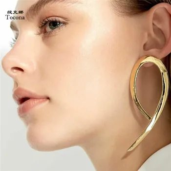 Tocona Bohemian Exaggerate Twisted Metal Drop Earring Gold Alloy Dangle Earring Brincos for Women Jewelry Accessories 6146
Tocona Bohemian Exaggerate Twisted Metal Drop Earring Gold Alloy Dangle Earring Brincos for Women Jewelry Accessories 6146