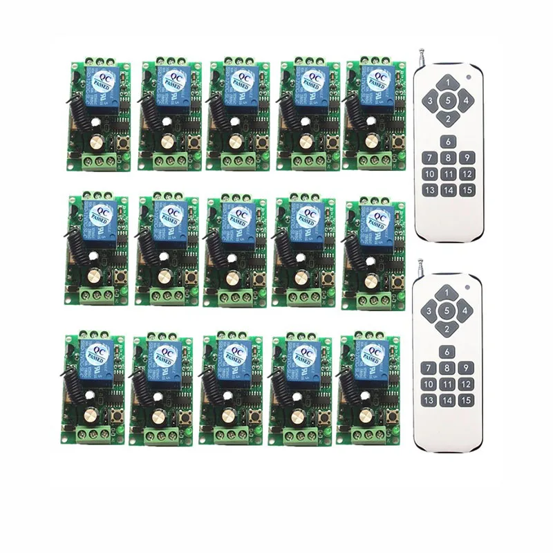 DC12V 1CH 1 CH 10A wireless remote control switch system teleswitch 15CH Transmitter + 15 * Receiver relay smart house z-wave
DC12V 1CH 1 CH 10A wireless remote control switch system teleswitch 15CH Transmitter + 15 * Receiver relay smart house z-wave