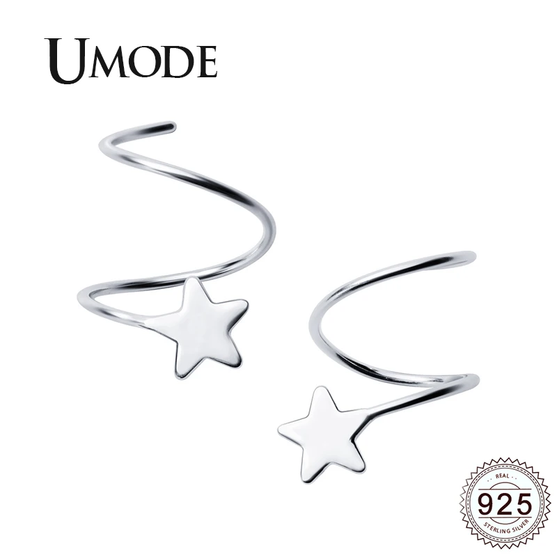 UMODE 2019 New 925 Sterling Silver Star Open Hoop Earring for Women New White Gold Simple Pentagram Earring Hoop Jewelry ALE0469
UMODE 2019 New 925 Sterling Silver Star Open Hoop Earring for Women New White Gold Simple Pentagram Earring Hoop Jewelry ALE0469