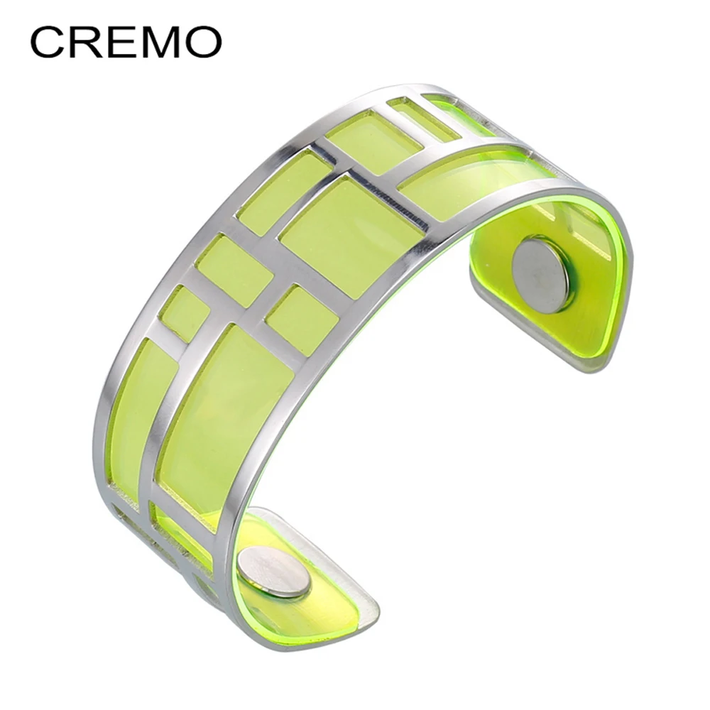 Cremo Vitality Cuff Bracelets Argent Open Statemenet Multilayer Charm Stainless Steel Bangles Transparent Leather Band Pulseiras
Cremo Vitality Cuff Bracelets Argent Open Statemenet Multilayer Charm Stainless Steel Bangles Transparent Leather Band Pulseiras