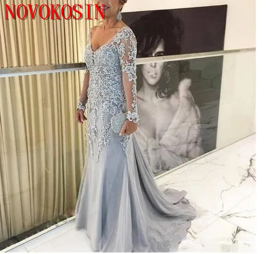 2019 Generous V-Neck Sexy Evening Dresses Mermaid Light Sky Blue Tulle Lace with Appliques Party Gowns Long Sleeves Prom Dresses
2019 Generous V-Neck Sexy Evening Dresses Mermaid Light Sky Blue Tulle Lace with Appliques Party Gowns Long Sleeves Prom Dresses