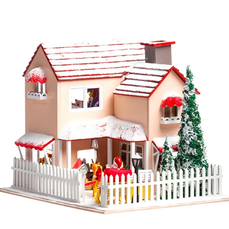 Hoomeda Handmake DIY Wood Dollhouse Miniature With LED Furniture Cover Christmas Eve Best Gift For Children Friends
Hoomeda Handmake DIY Wood Dollhouse Miniature With LED Furniture Cover Christmas Eve Best Gift For Children Friends
