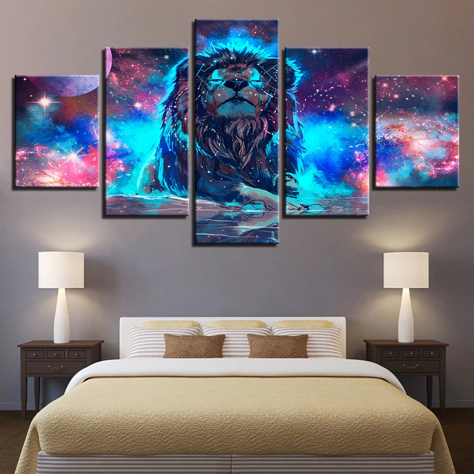 Canvas Prints Paintings Wall Art Framework 5 Pieces Color Abstract Nebula Lion Constellation Poster Pictures Living Room Decor
Canvas Prints Paintings Wall Art Framework 5 Pieces Color Abstract Nebula Lion Constellation Poster Pictures Living Room Decor