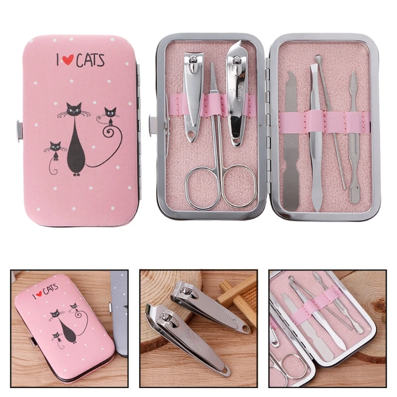 7Pcs/set I Love Cats Pattern Box Pedicure Manicure Set Nail Clippers Cleaner Cuticle Grooming Case Cute Fashion Travel set New
7Pcs/set I Love Cats Pattern Box Pedicure Manicure Set Nail Clippers Cleaner Cuticle Grooming Case Cute Fashion Travel set New