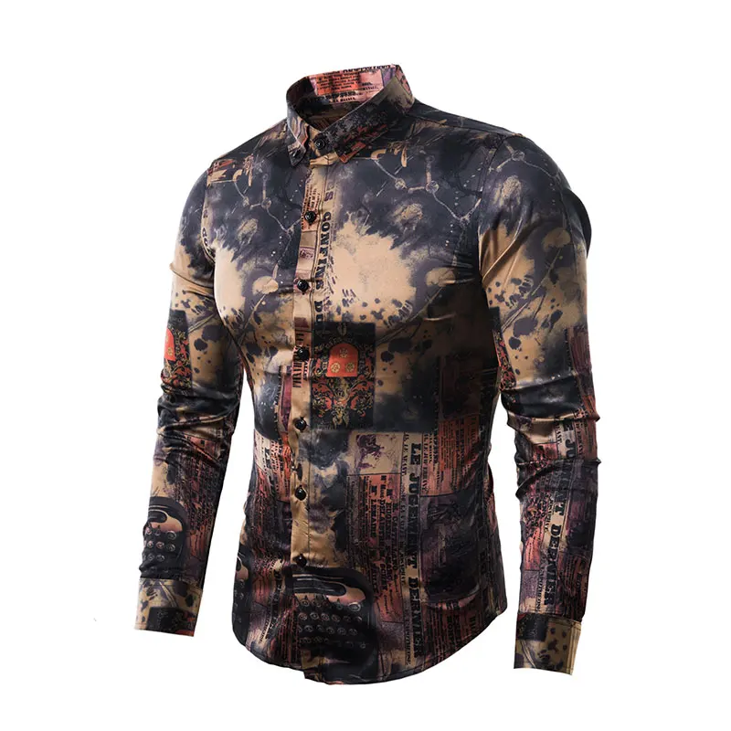 Silk Satin Shirt Men 2018 Vintage Print Baroque Style Long Sleeve Shirt Mens Causal Button Down Dress Shirts Wedding Party Tops
Silk Satin Shirt Men 2018 Vintage Print Baroque Style Long Sleeve Shirt Mens Causal Button Down Dress Shirts Wedding Party Tops