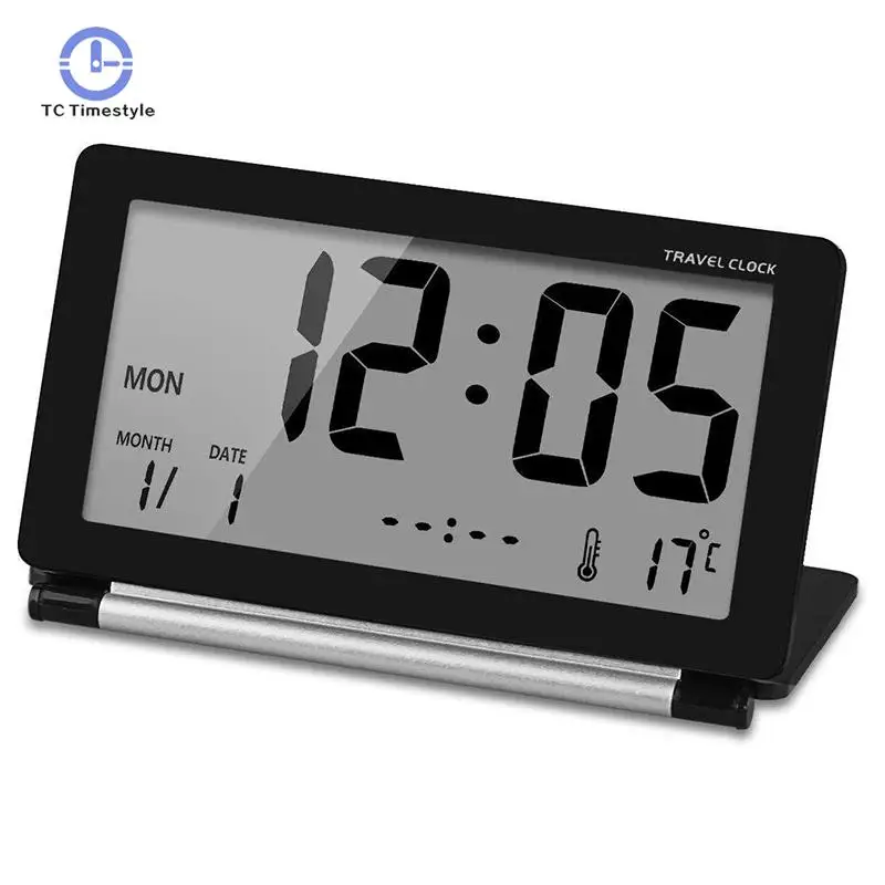 Travel Clock Led Digital Alarm Clocks Multifunction Silent Electronic LCD Large Screen Folding Desk Watch Temperature Date Time
Travel Clock Led Digital Alarm Clocks Multifunction Silent Electronic LCD Large Screen Folding Desk Watch Temperature Date Time