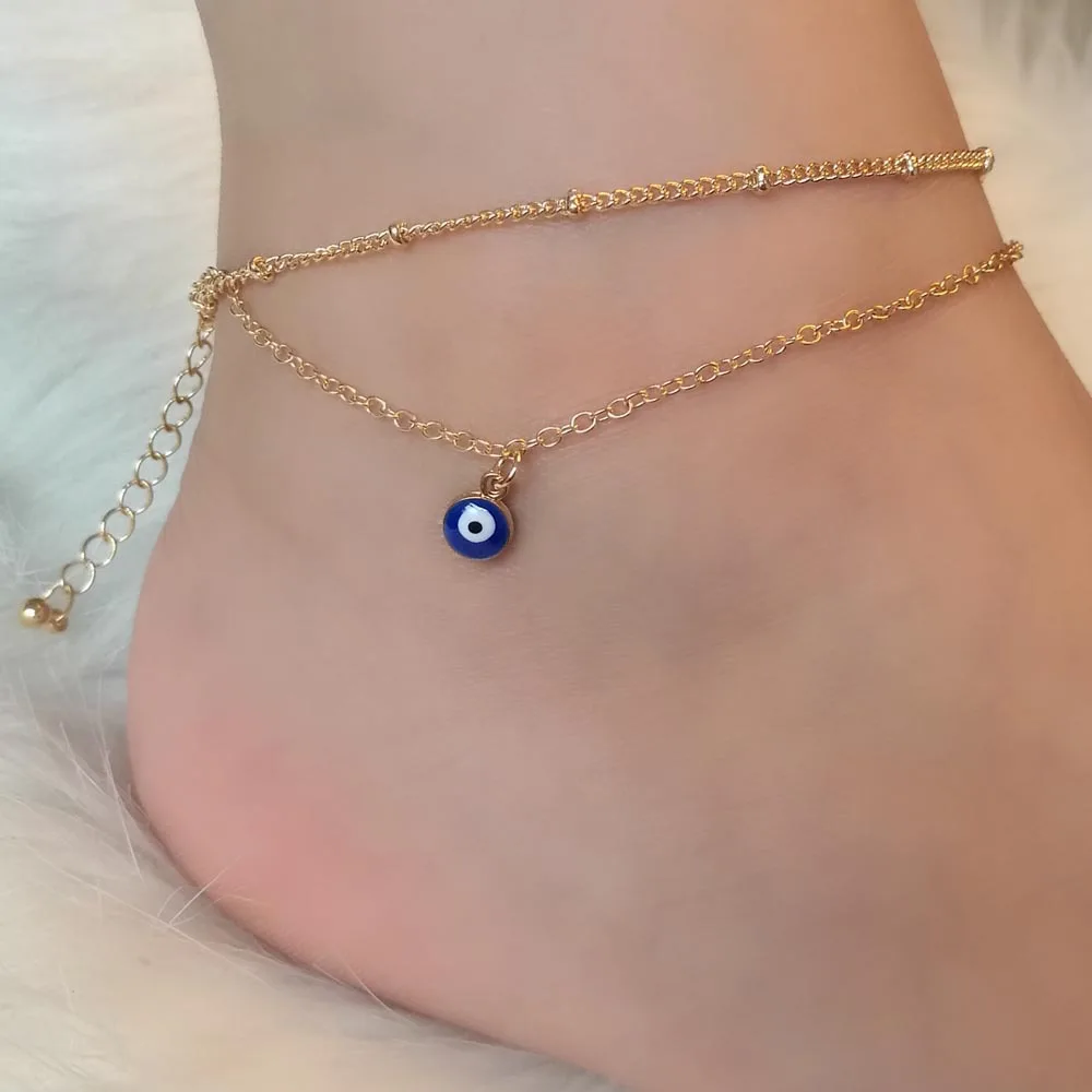 2017 New Arrival Turkish Beads Evil Eye Anklet Charm Double Layer Chain Bracelet For Women Bohemian Sandals Beach Foot Jewelry
2017 New Arrival Turkish Beads Evil Eye Anklet Charm Double Layer Chain Bracelet For Women Bohemian Sandals Beach Foot Jewelry
