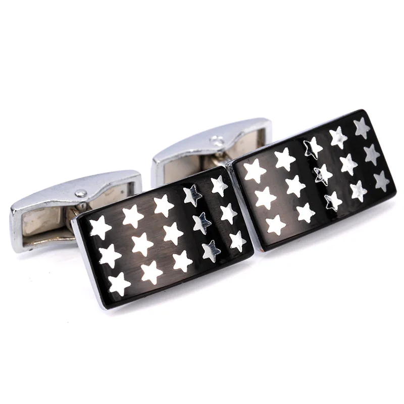 C-MAN Luxury Black Stars shirt cufflink for mens Brand Square cuff buttons cuff links High Quality Silvery abotoaduras Jewelry
C-MAN Luxury Black Stars shirt cufflink for mens Brand Square cuff buttons cuff links High Quality Silvery abotoaduras Jewelry