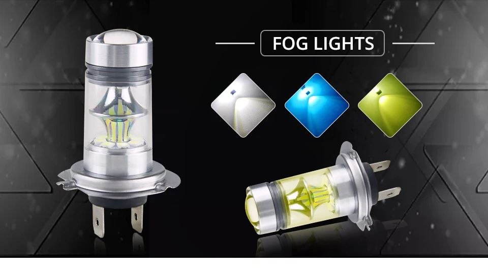 VooVoo 2Pcs Led H11 Fog Lamp Auto Driving Bulb DRL H11 Bulb Fog Lights 12V White Amber Ice Blue for Mazda 2 2014-2016 (1)
