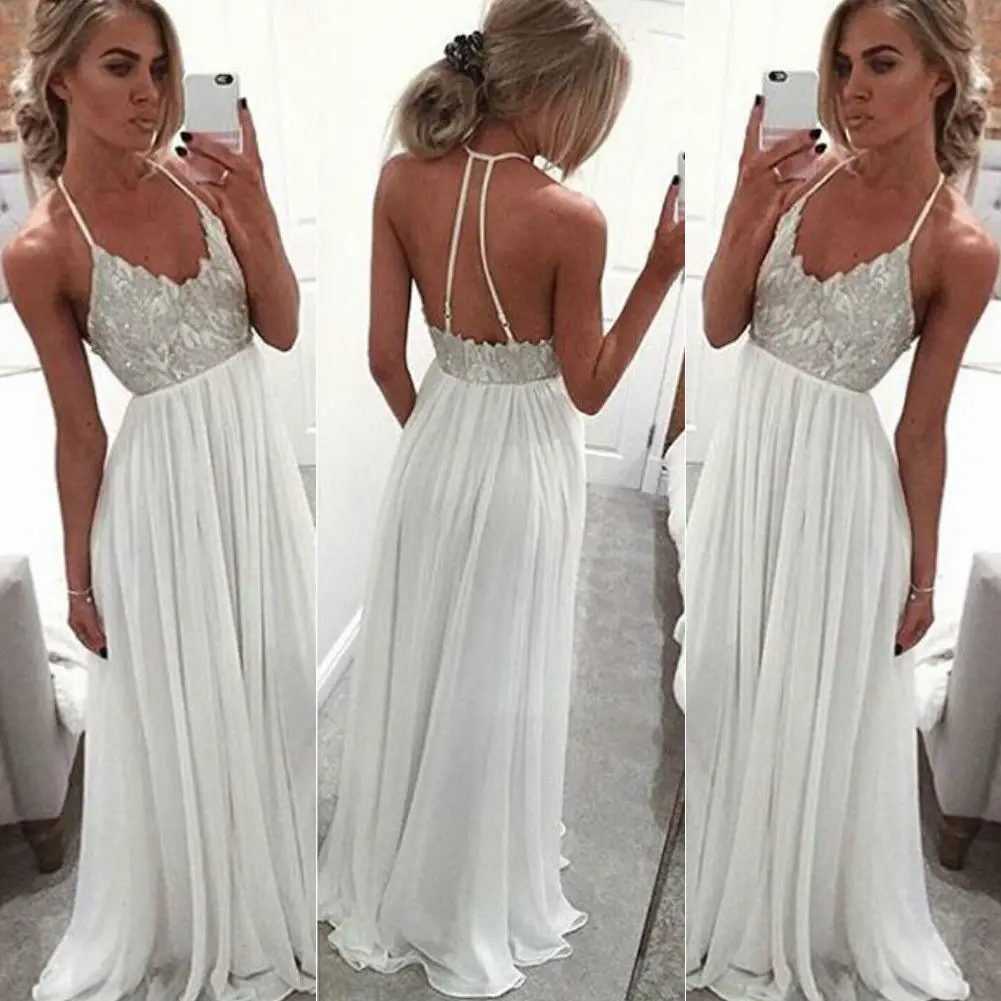 Women Formal Backless Dress Party Ball Gown Bridesmaid Long Dresses Halter Sleeveless Female Vestidos Fashion
Women Formal Backless Dress Party Ball Gown Bridesmaid Long Dresses Halter Sleeveless Female Vestidos Fashion