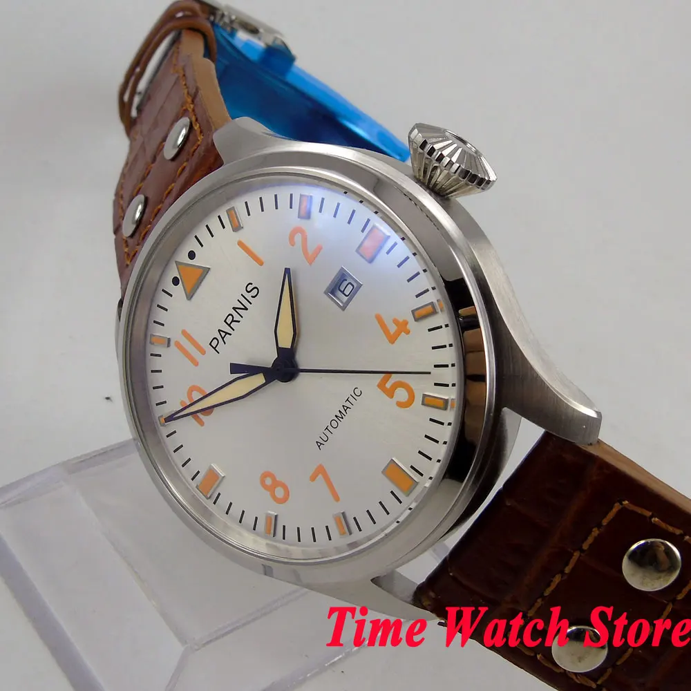 47mm PARNIS men's watch big crown silver dial luminous deployant clasp ST 2551 Automatic movement wrist watch men 84
47mm PARNIS men's watch big crown silver dial luminous deployant clasp ST 2551 Automatic movement wrist watch men 84