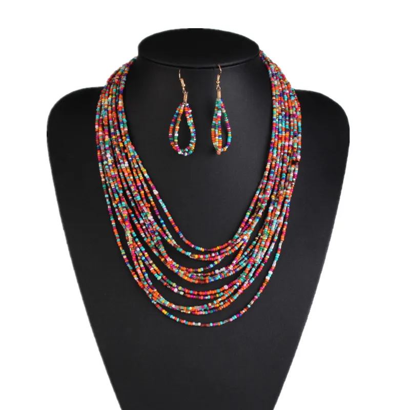 Bohemian Color Seed Beads Jewelry Set Female Vintage Ethnic Wedding Bijoux Gift Maxi Handmade Weave Earring Necklaces For Women
Bohemian Color Seed Beads Jewelry Set Female Vintage Ethnic Wedding Bijoux Gift Maxi Handmade Weave Earring Necklaces For Women