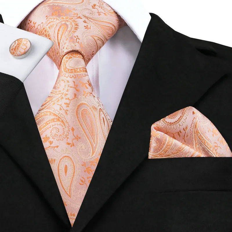 Hi-Tie Popular Coral Pink Color Wedding Tie Set Silk Necktie Pocket Square Cufflinks Set Ties for Men Wholesale Gravata SN-586
Hi-Tie Popular Coral Pink Color Wedding Tie Set Silk Necktie Pocket Square Cufflinks Set Ties for Men Wholesale Gravata SN-586