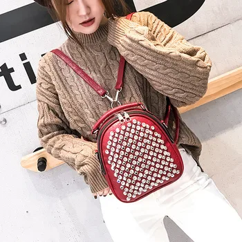 Fashion rivet Diamond Women Backpack small Multifunctional Female Shoulder Bag PU Leather School Bags For Teenage Girls Bagpack
Fashion rivet Diamond Women Backpack small Multifunctional Female Shoulder Bag PU Leather School Bags For Teenage Girls Bagpack