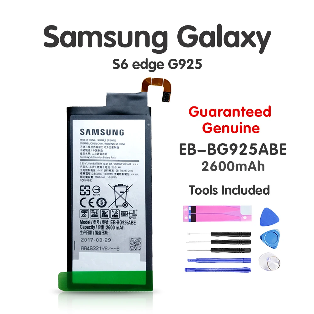 New Original Samsung Battery EB-BG925ABE 2600mAh For GALAXY S6 Edge G9250 G925FQ G925F G925S S6Edge G925V G925A Li-ion Batteria
New Original Samsung Battery EB-BG925ABE 2600mAh For GALAXY S6 Edge G9250 G925FQ G925F G925S S6Edge G925V G925A Li-ion Batteria