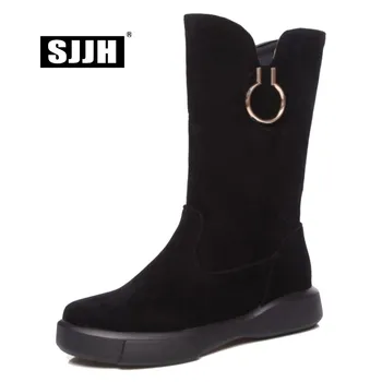 SJJH Women Flat Snow Boots with Round Toe Flock Slip-on Mid-Calf Boots Autumn Fashion Casual Formal Sweet Shoes Large Size A1082
SJJH Women Flat Snow Boots with Round Toe Flock Slip-on Mid-Calf Boots Autumn Fashion Casual Formal Sweet Shoes Large Size A1082