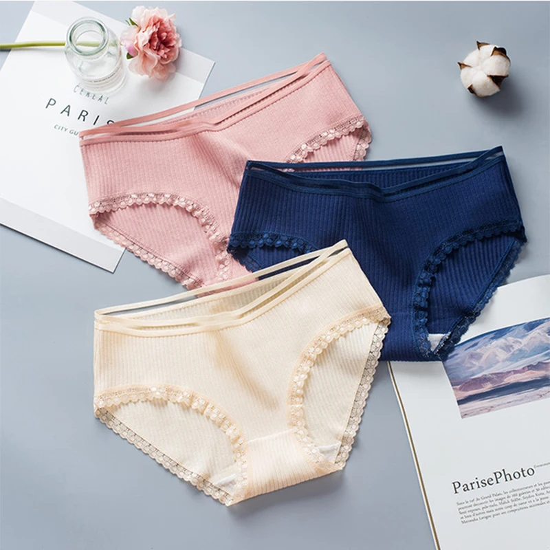 3pcs/lot women's underwear sexy lace cotton briefs panties Solid Color Striped Culotte Lace Panties Women Shorts Briefs 2019 New 
3pcs/lot women's underwear sexy lace cotton briefs panties Solid Color Striped Culotte Lace Panties Women Shorts Briefs 2019 New