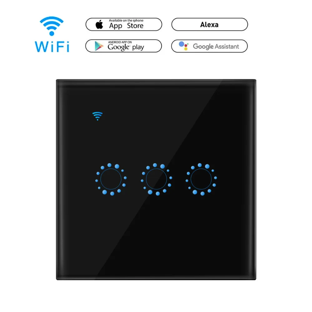 EU Standard Switch AC90-250V WiFi Touch Wall Light Switch Panel 1/2/3Gang Remote function Smart switch Neutral Wire Installation
EU Standard Switch AC90-250V WiFi Touch Wall Light Switch Panel 1/2/3Gang Remote function Smart switch Neutral Wire Installation