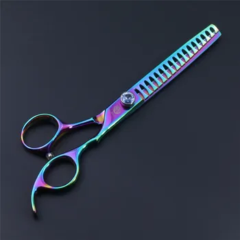 Purple Dragon 6.5 inch Rainbow Thinning Professional Scissors Shark Scissor Dog Hair Clipper Pet Cat Scissors for Thin Out 
Purple Dragon 6.5 inch Rainbow Thinning Professional Scissors Shark Scissor Dog Hair Clipper Pet Cat Scissors for Thin Out
