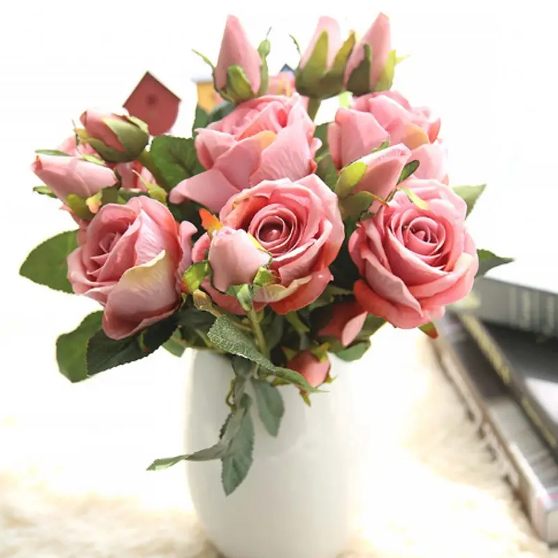 Bouquet Xmas Fake Decorative Floral Artificial Fake Roses Flannel Flower Bridal Bouquet Wedding Party Home Decor USPS #N03
Bouquet Xmas Fake Decorative Floral Artificial Fake Roses Flannel Flower Bridal Bouquet Wedding Party Home Decor USPS #N03