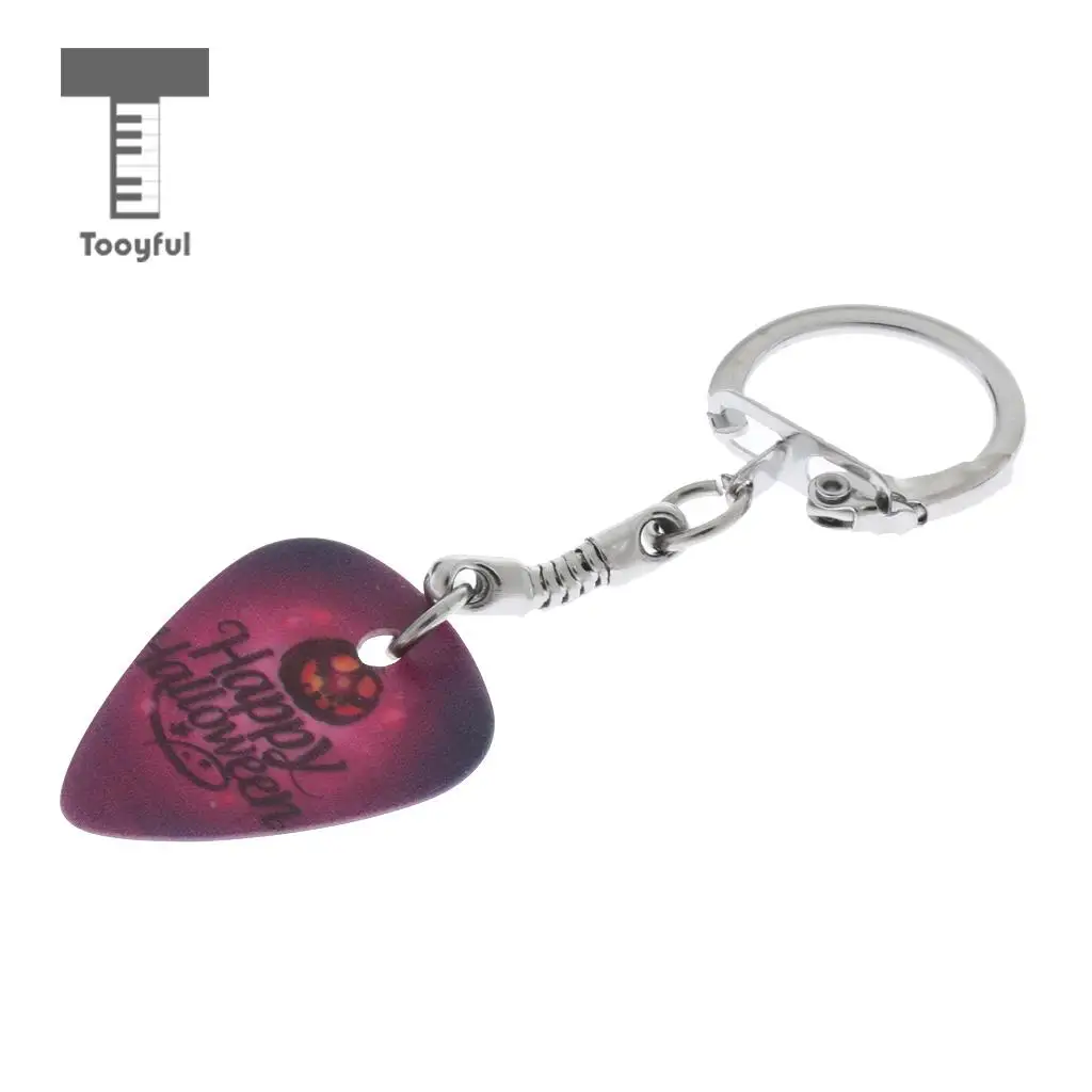 Acoustic Electric Celluloid Smooth Guitar Plectrum Picks Happy Halloween Keychain Key Fob