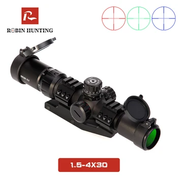 1.5-4x30 Tratical Hunting Riflescope RGB Illuminated Optical Sight Riflescope Illumination Adjustable Optic Rifle
1.5-4x30 Tratical Hunting Riflescope RGB Illuminated Optical Sight Riflescope Illumination Adjustable Optic Rifle
