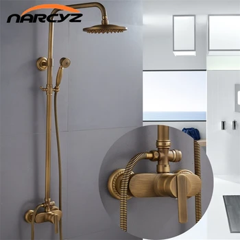 Shower Faucets Antique Color Bathroom Faucet Brass Bath Rainfall With Spray Shower Head Europe Faucet Bath Shower Set XT368
Shower Faucets Antique Color Bathroom Faucet Brass Bath Rainfall With Spray Shower Head Europe Faucet Bath Shower Set XT368