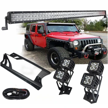 5D Led Light Bar 50Inch Curved + 4Pcs 20w Led Work Light + Mount Brackets for Jeep JK Wrangler+1X Wiring Switch Wiring Harness
5D Led Light Bar 50Inch Curved + 4Pcs 20w Led Work Light + Mount Brackets for Jeep JK Wrangler+1X Wiring Switch Wiring Harness