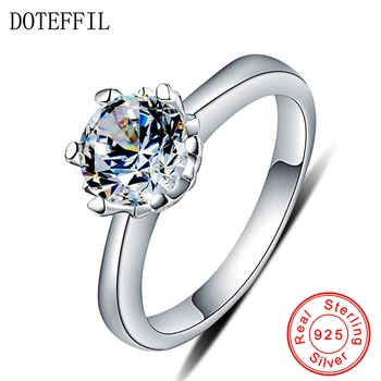 Classic Six Claw Wedding Rings for Women Pure 925 Sterling Silver Ring 6mm CZ Engagement Ring Jewelry
Classic Six Claw Wedding Rings for Women Pure 925 Sterling Silver Ring 6mm CZ Engagement Ring Jewelry