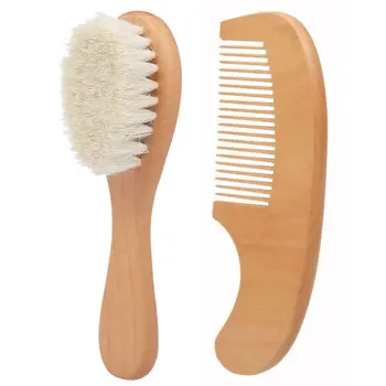 2pcs/ Set bebe Natural Wooden Comb Hair Brush Care Kids Massage Baby Kit Pure Natural Safety Material For Your Baby’s Health