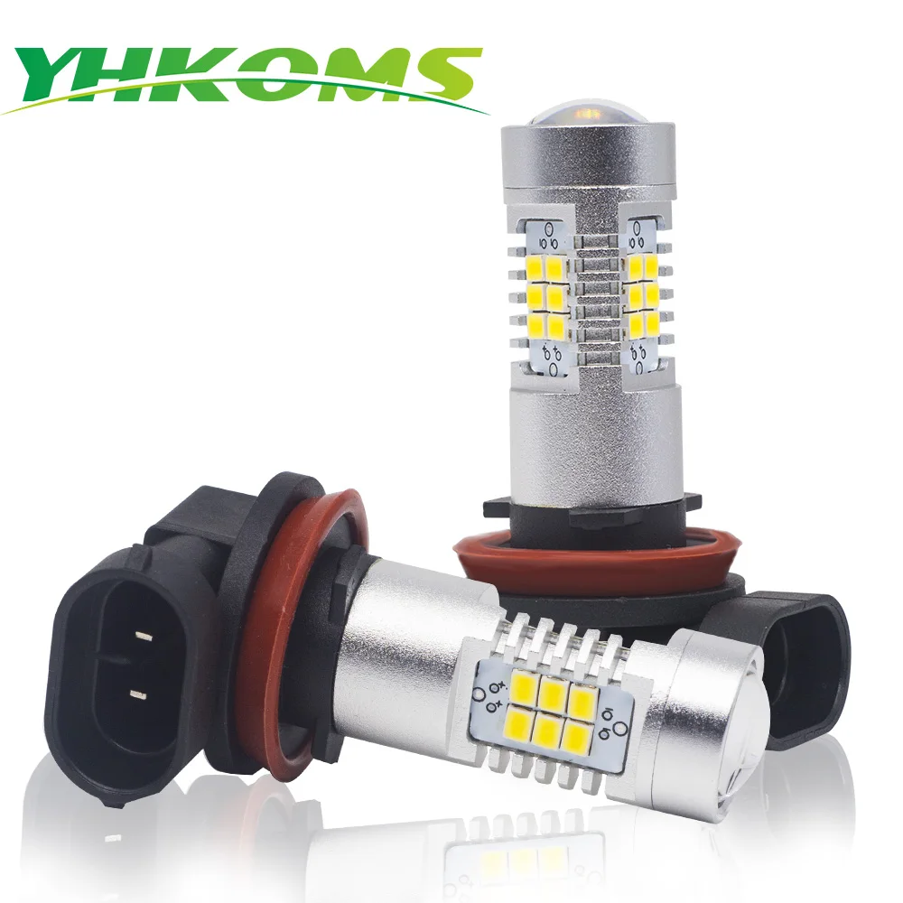 YHKOMS H8 H11 светодиодная противотумансветильник лампа 21SMD 2835 чипы белый желтый